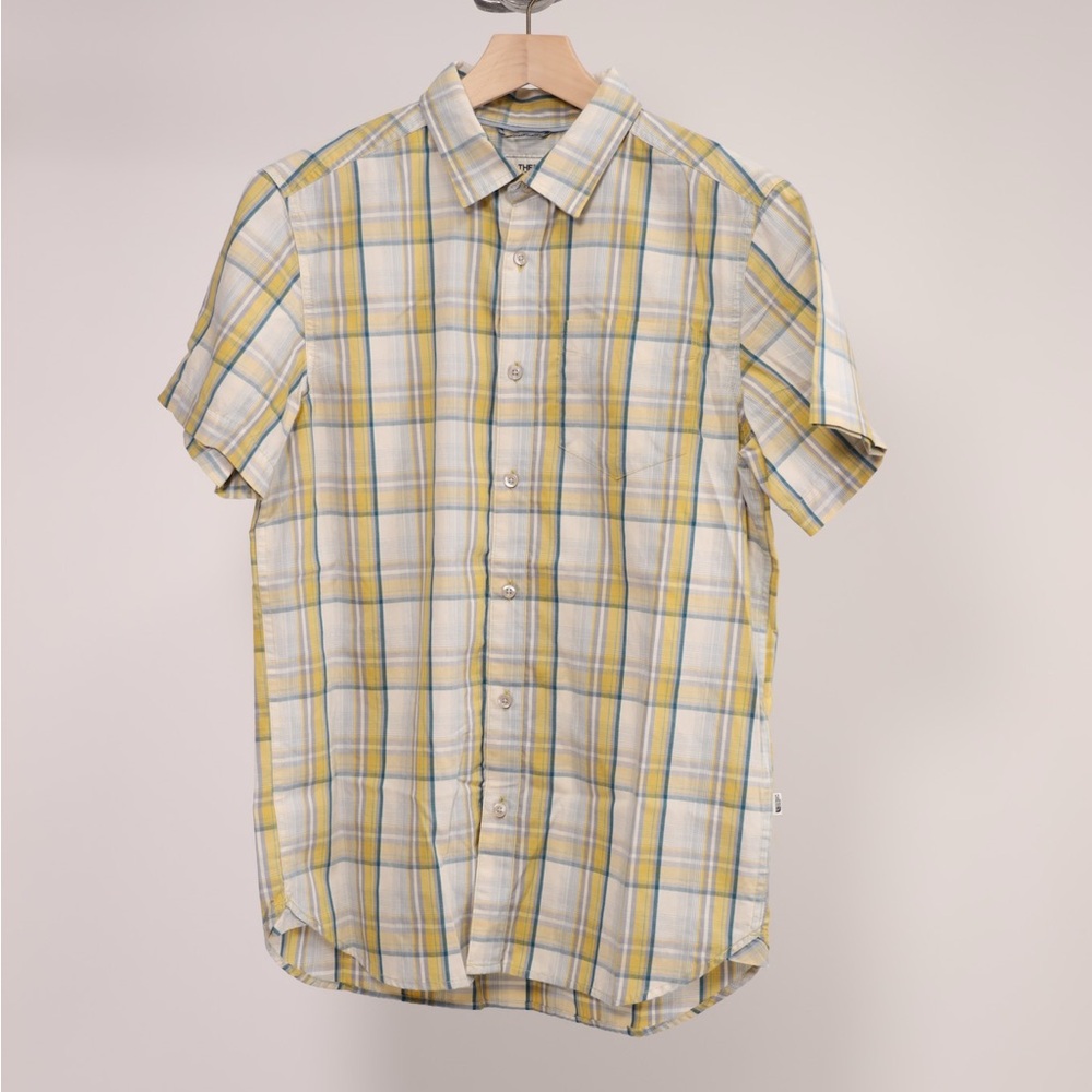 Men's Yellow Plaid Short Sleeve Shirt by North Face